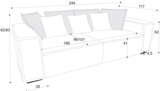 Pohovka BOLZANO čierna