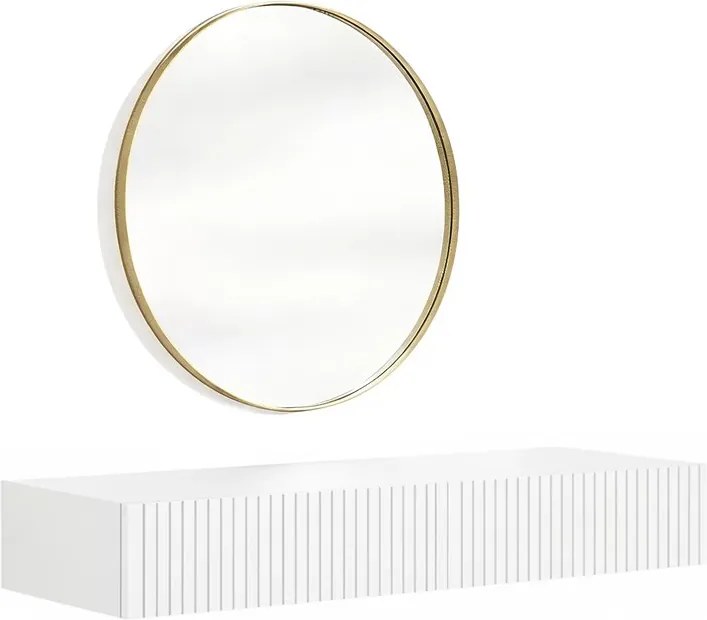 Závesný toaletný stolík Nicole so zrkadlom 60 cm - biely mat