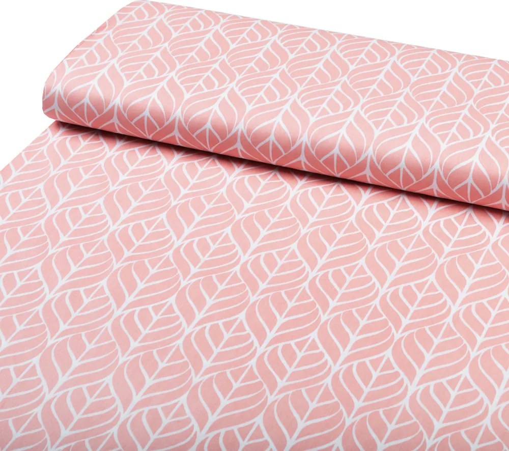 Biante Detské bavlnené posteľné obliečky do postieľky Sandra SA-211 Listy na staroružovom Do postieľky 90x140 a 40x60 cm