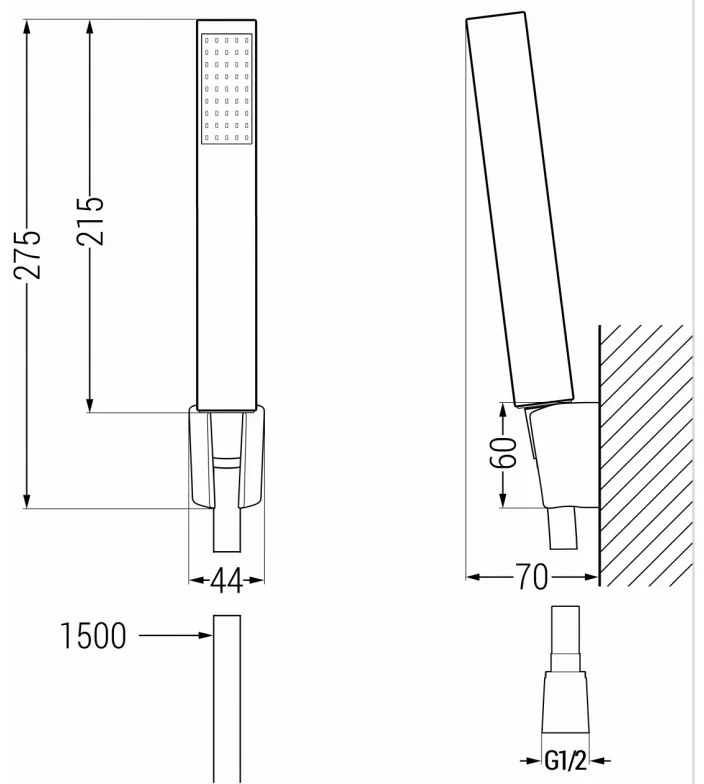 Mexen príslušenstvo - 1-bodový ručný sprchový set R-77, zlatý, 785775052-50