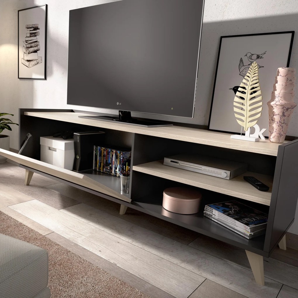 Dizajnový televízny stolík Ness graphite