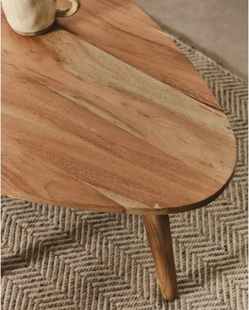 Konferenčný stolík z masívu akácie v prírodnej farbe 60x110,5 cm Duvani – Kave Home