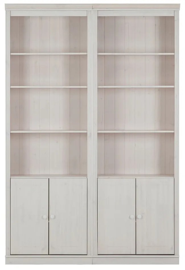 Biela knižnica z borovicového dreva 148x223 cm Anita – Støraa