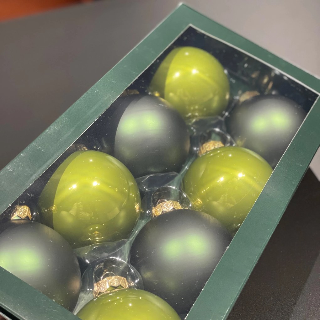 PROXIMA.store - Vianočné gule - ZELENÉ 8ks