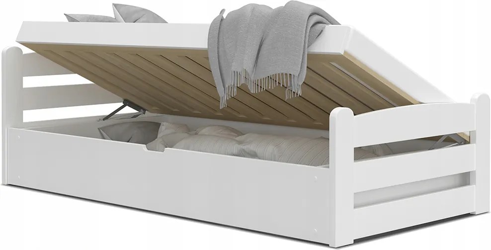 Posteľ s úložným priestorom Dávid 90x200 - biela