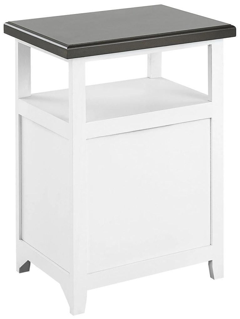 Nočný stolík s 2 zásuvkami biela/hnedá LAYOLA Beliani