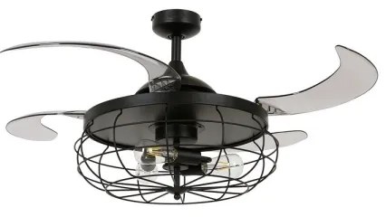 FANAWAY 212920 - LED Stropný ventilátor INDUSTRI 3xE27/4W/230V čierna + DO