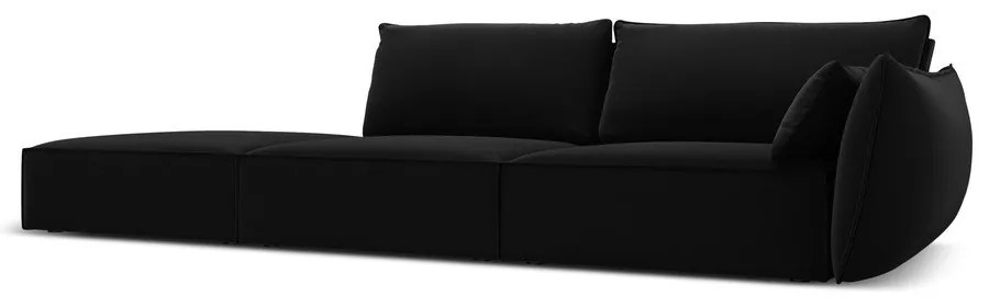 Čierna zamatová pohovka pravý roh 264 cm Vanda – Mazzini Sofas