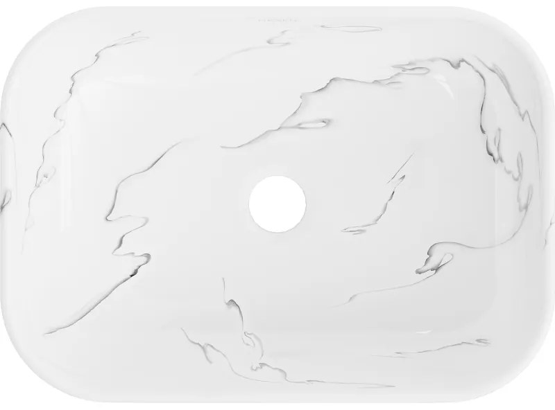 Mexen Rita, umývadlo na dosku 455x325x135 mm, biela-imitácia bieleho kameňa, 21084583