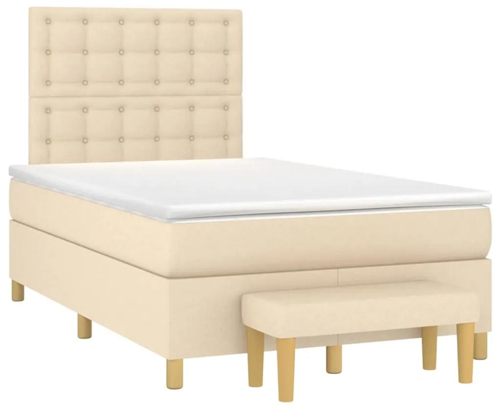Boxspring posteľ s matracom krémová 120x190 cm látka 3270437