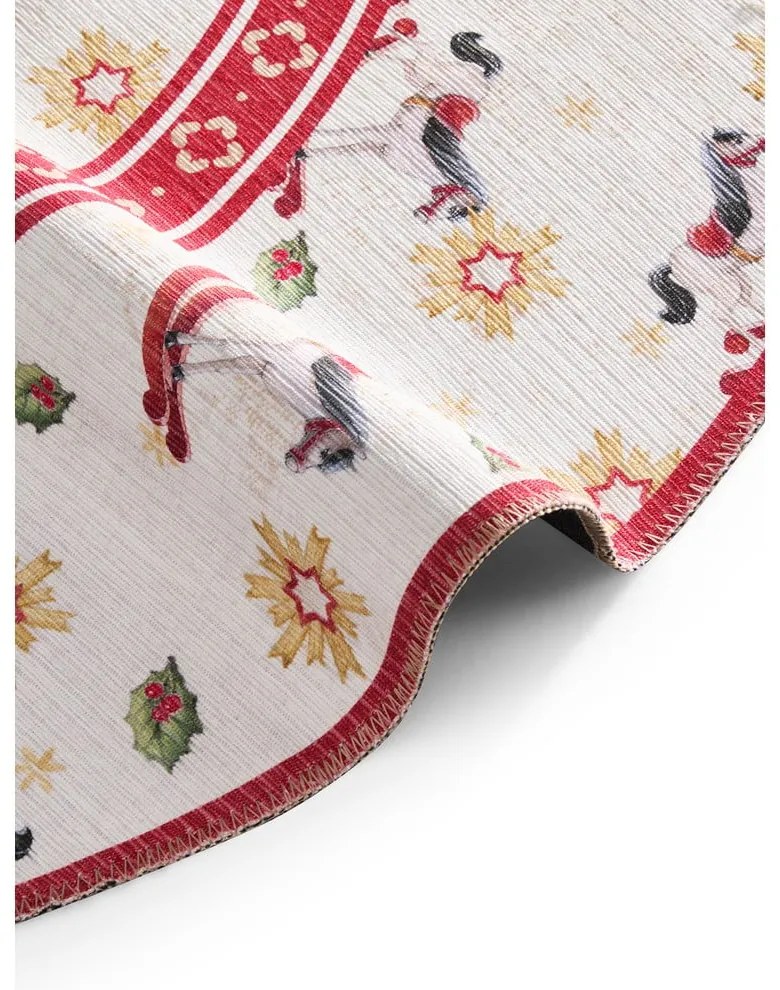 Červený okrúhly koberec s vianočným motívom ø 160 cm Toy's Delight Rocking Horse – Villeroy&Boch