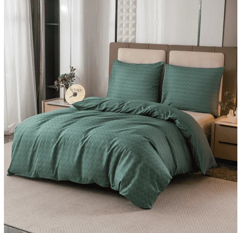 Flanelové obliečky z mikrovlákna ZEFELLE tmavozelené Rozmer obliečky: 70 x 90 cm | 140 x 200 cm