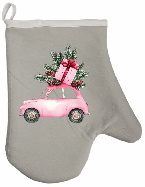Vianočná kuchynská rukavica Candycar EMI, sivá