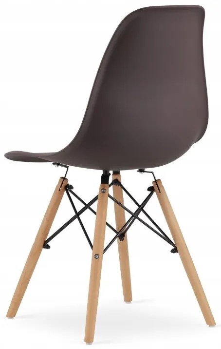 Jedálenská zostava TODI 80cm okrúhly stolový set biely + 4 stoličky OSAKA hnedé