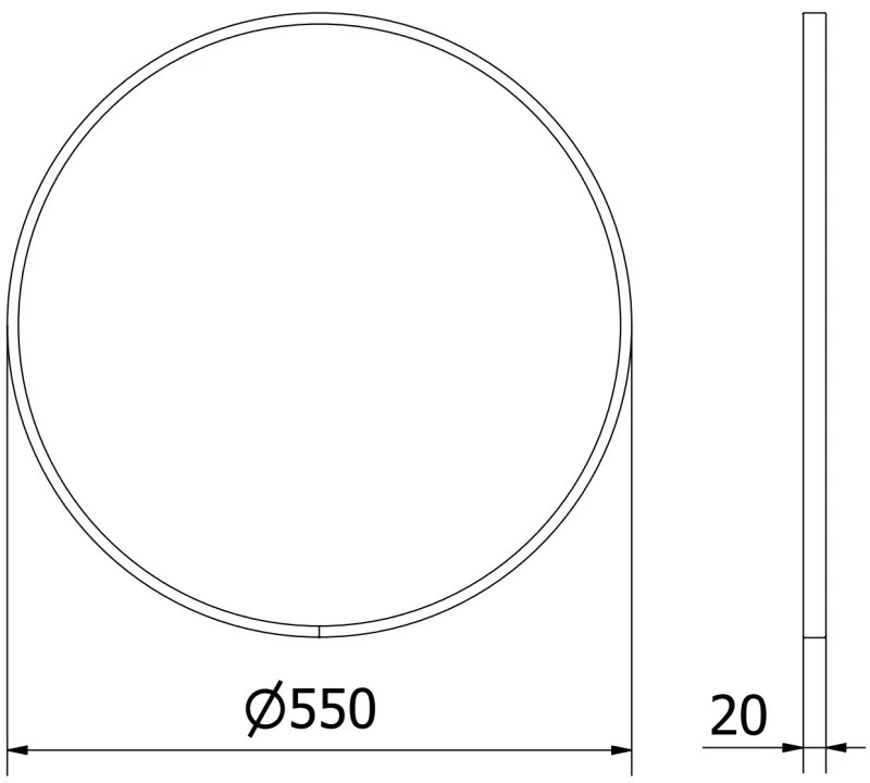 Mexen Loft, okrúhle kúpeľňové zrkadlo 55 cm, farba rámu zlatá lesklá, 9850-055-055-000-50