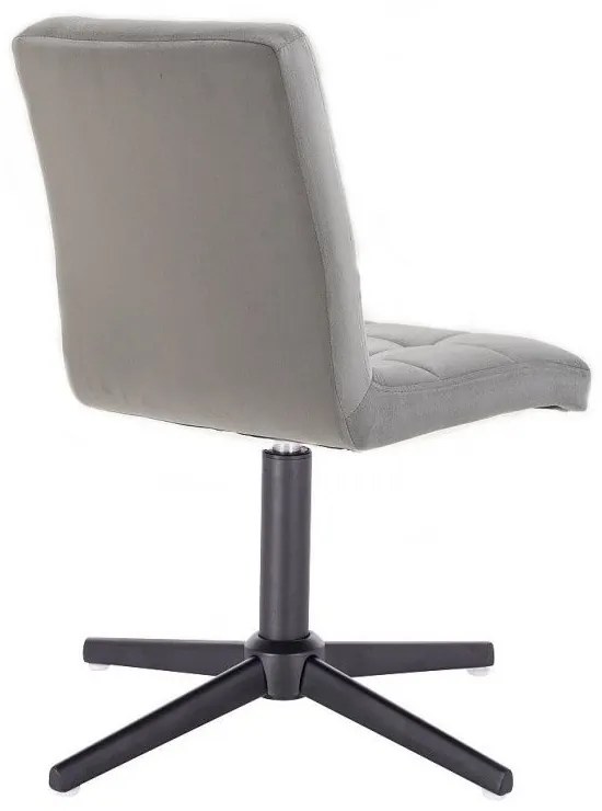 LuxuryForm DESIGN Stolička TOLEDO VELUR na čiernom kríži - svetlosivá