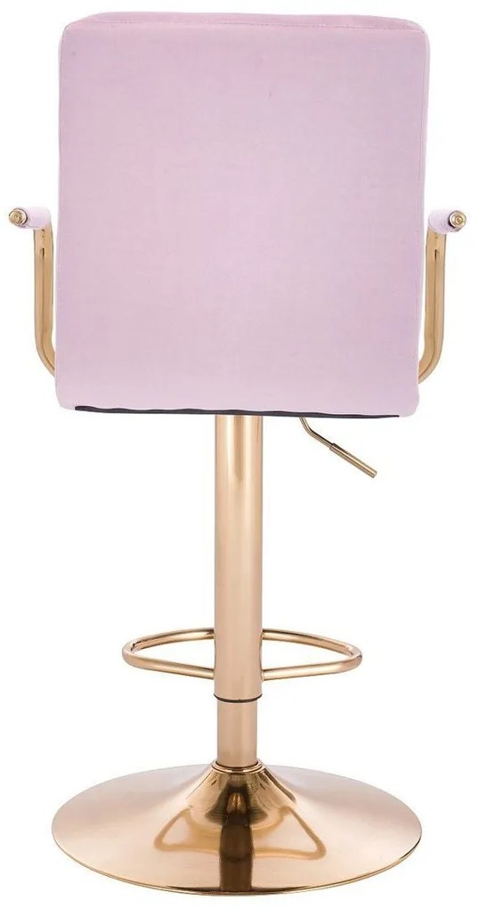 LuxuryForm DESIGN Barová stolička VERONA GOLD VELUR na zlatom tanieri - levanduľa