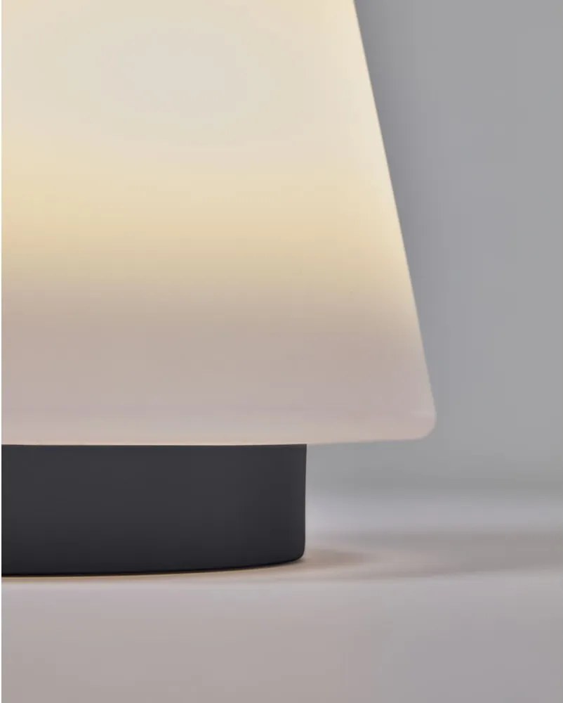 Biela plastová LED stmievateľná stolová lampa (výška 24 cm) Udiya – Kave Home