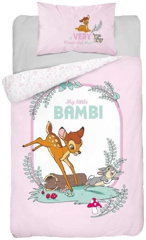 DETEXPOL Obliečky do postieľky Little Bambi pink Bavlna, 100/135, 40/60 cm