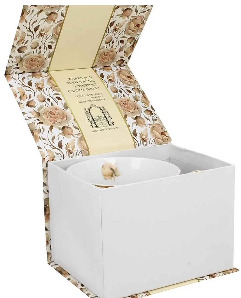 Porcelánový hrnček na nohe English Roses White 530 ml
