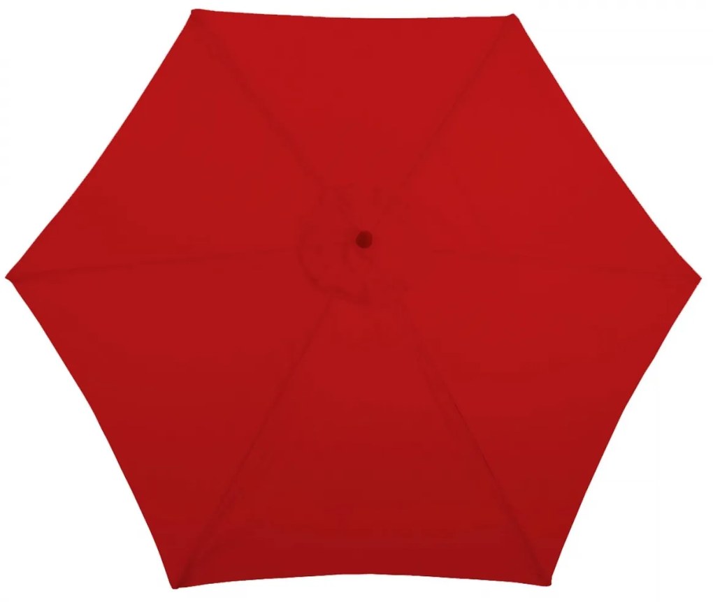 Slnečník Florida Ø 3m - polyester/drevo - červená