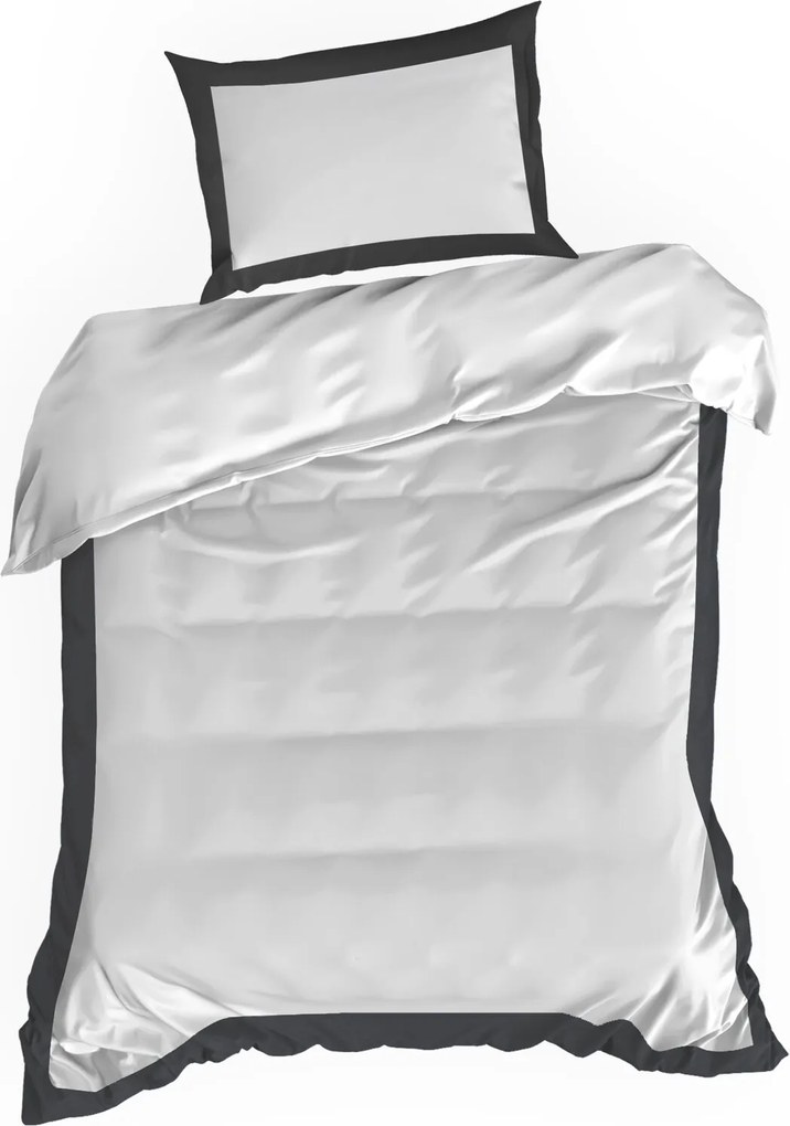 SATÉNOVÉ OBLIEČKY LAURA 200X220 CM, 2 KS 70X80 CM BIELE