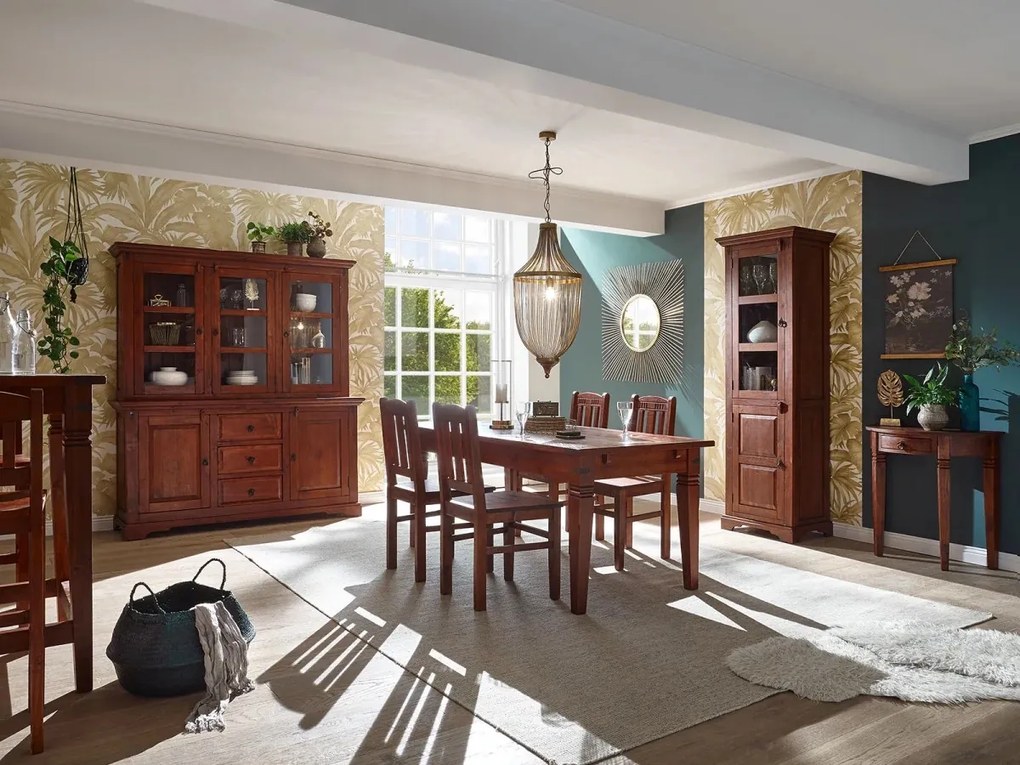 furniture-nabytek.cz - Masívny toaletný stolík Catana z borovicového dreva, hnedý, lakovaný – 120×35×76 cm
