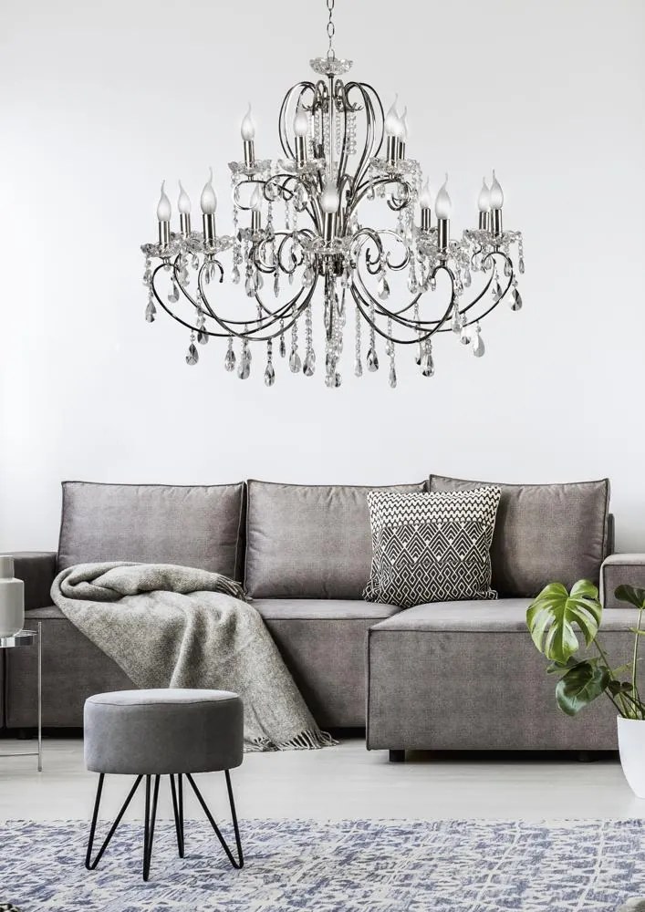 Candellux Luster AURORA 10 5x40W E14 Chrome 30-97586