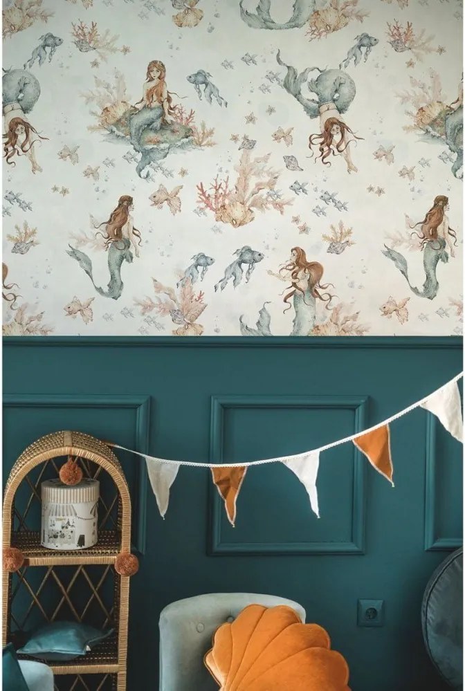 Tapeta morskej panny biela 280x100 cm