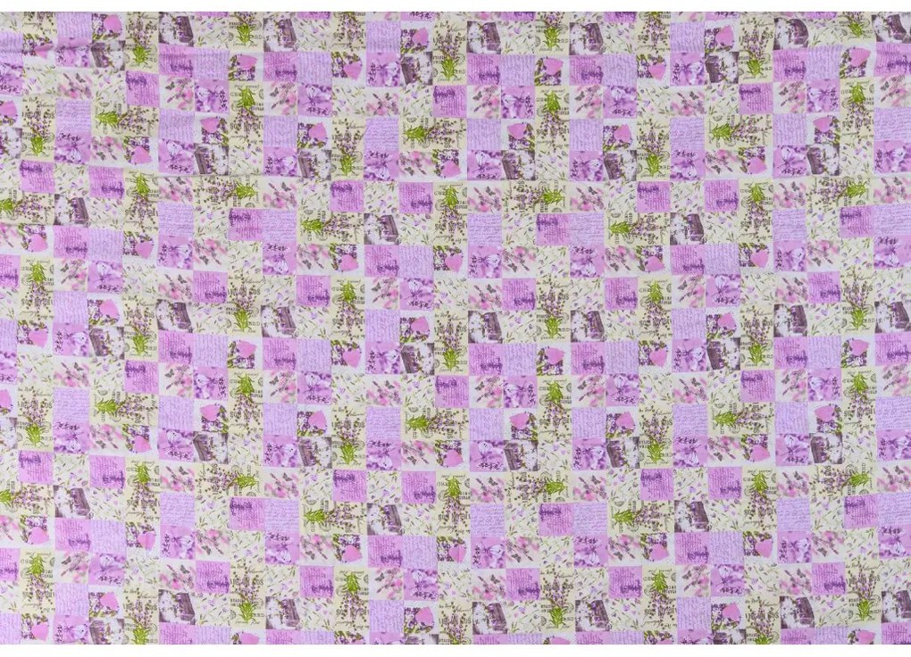Bavlnené obliečky LEVANDUĽA fialové hotelové vrecko Rozmer obliečky: 70 x 90 cm | 140 x 200 cm