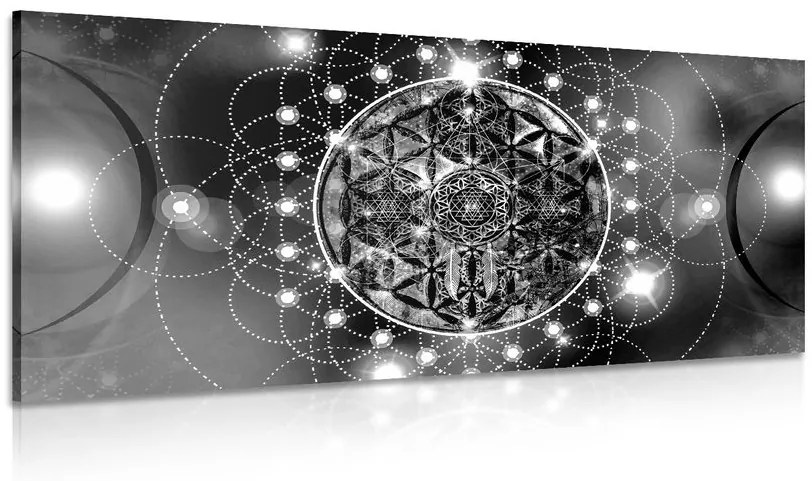 Obraz očarujúca Mandala v čiernobielom prevedení Varianta: 100x50