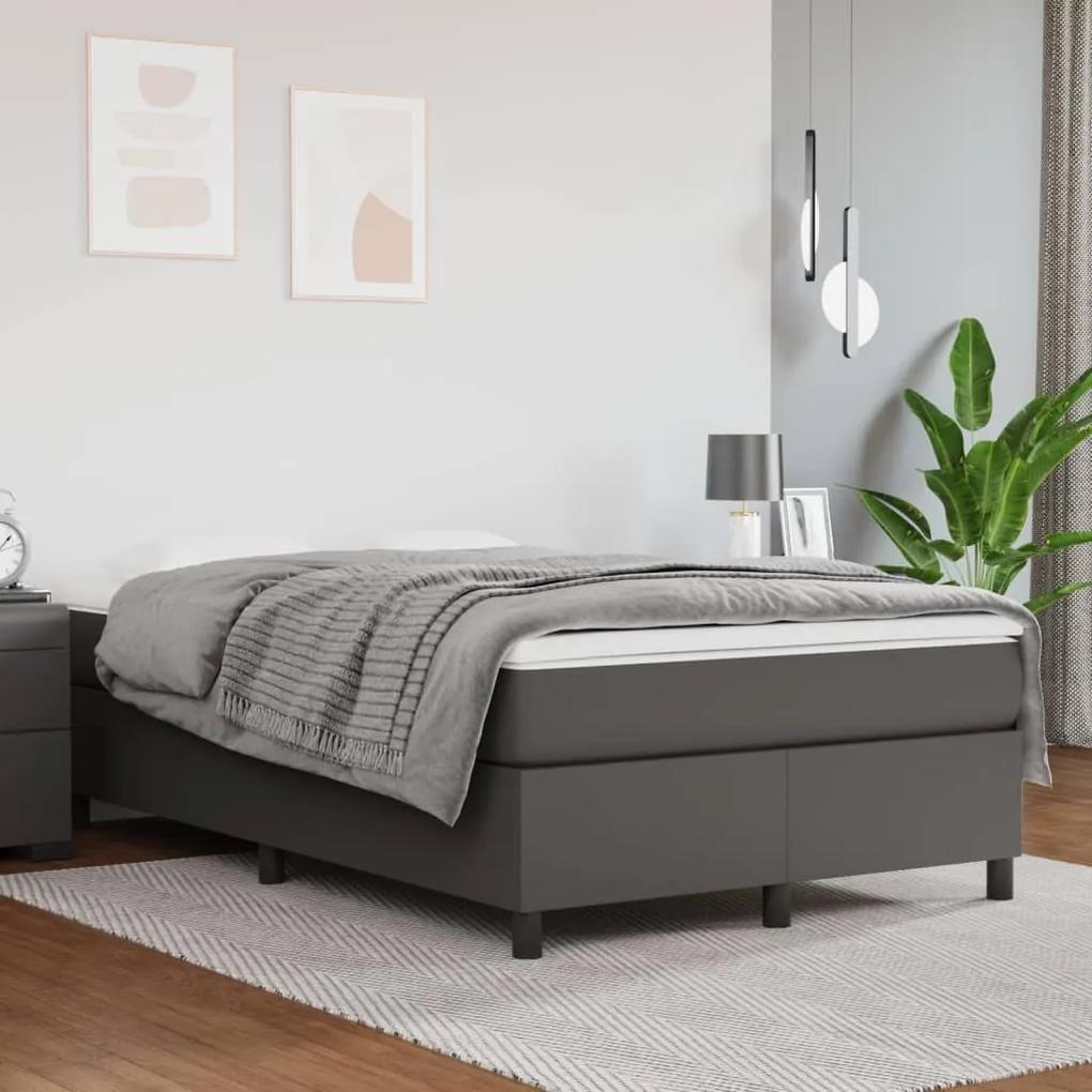 Boxspring posteľ s matracom sivá 120x200 cm umelá koža 3144600