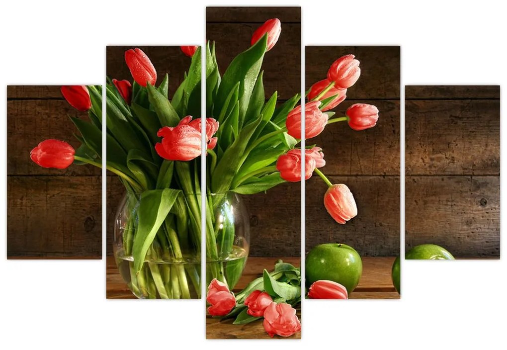 Obraz tulipánov vo váze