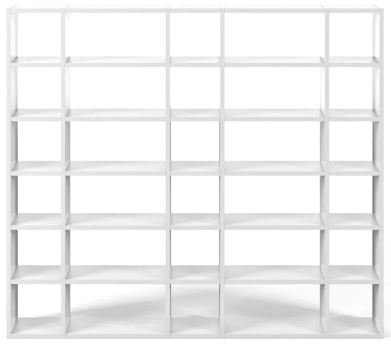 Biela knižnica TemaHome Pombal, šírka 255 cm