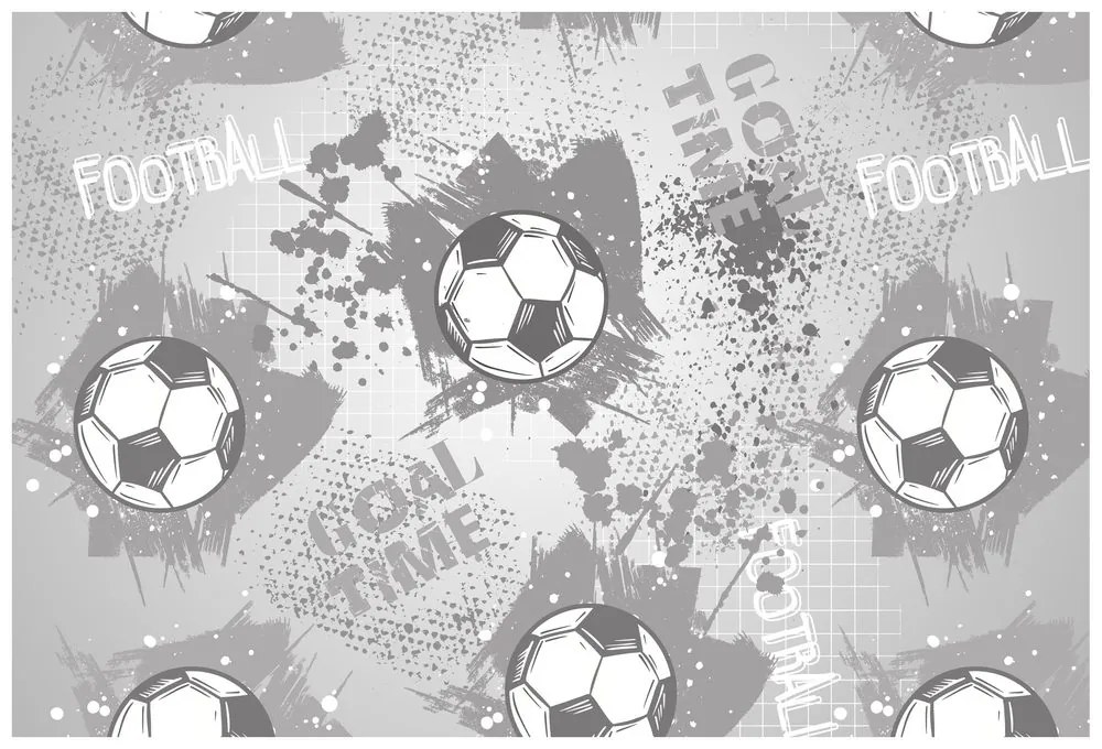 Samolepiaca tapeta futbalová lopta v šedom