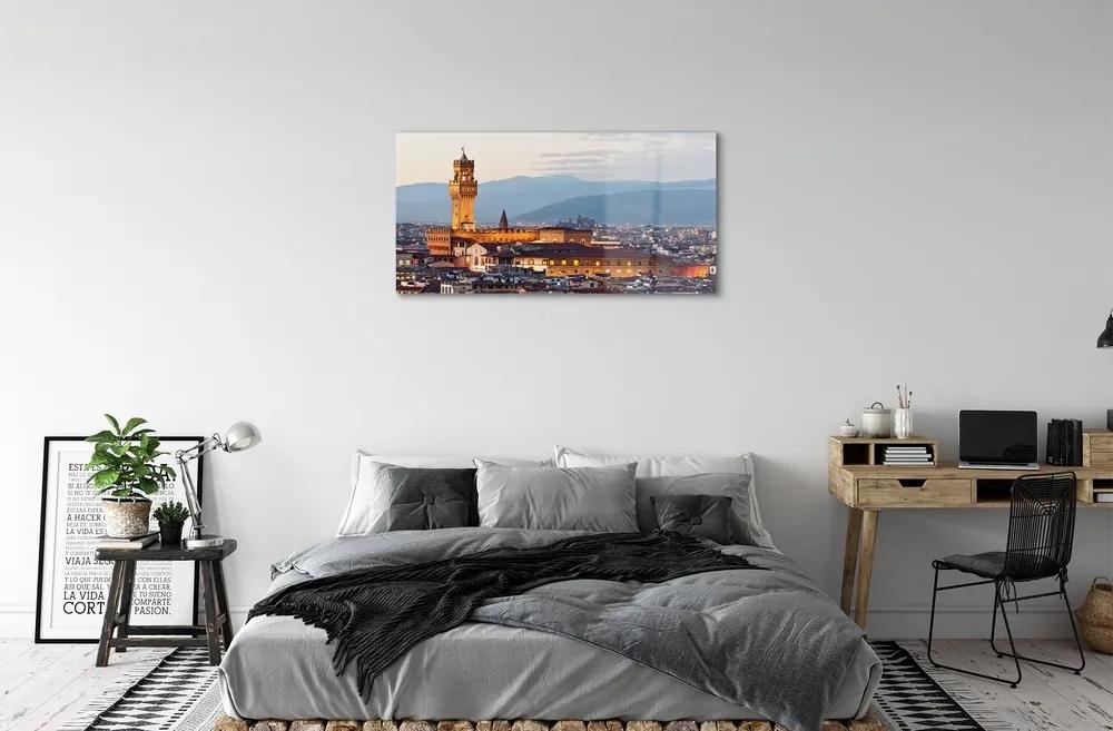 Sklenený obraz Italy Castle sunset panorama 125x50 cm