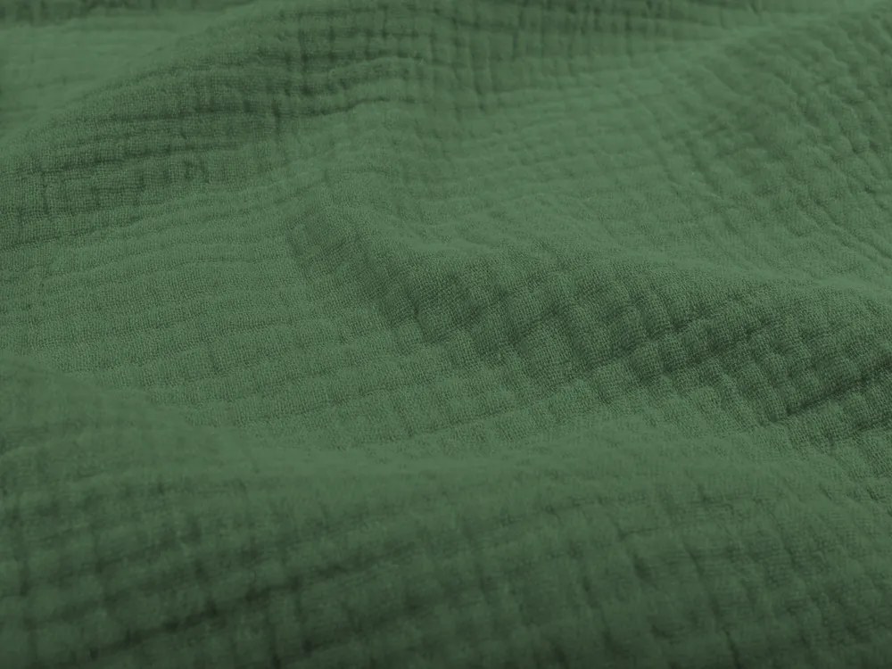 Biante Mušelínové posteľné obliečky Nature MSN-011 Lesná zelená Jednolôžko 140x200 a 70x90 cm