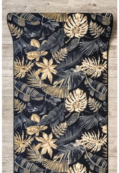 Protišmykový behúň MONSTERA Listy zlatý - Výpredaj