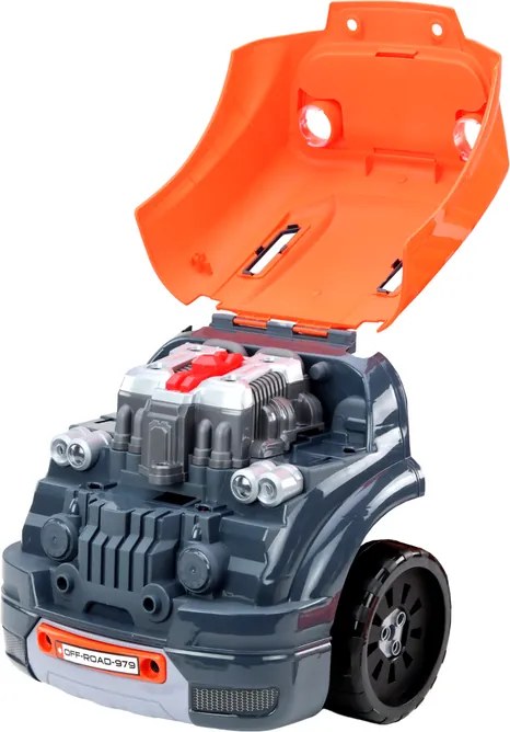 LEAN Toys Súprava pre domáceho majstra na rozoberanie automobilových motorov, oranžová