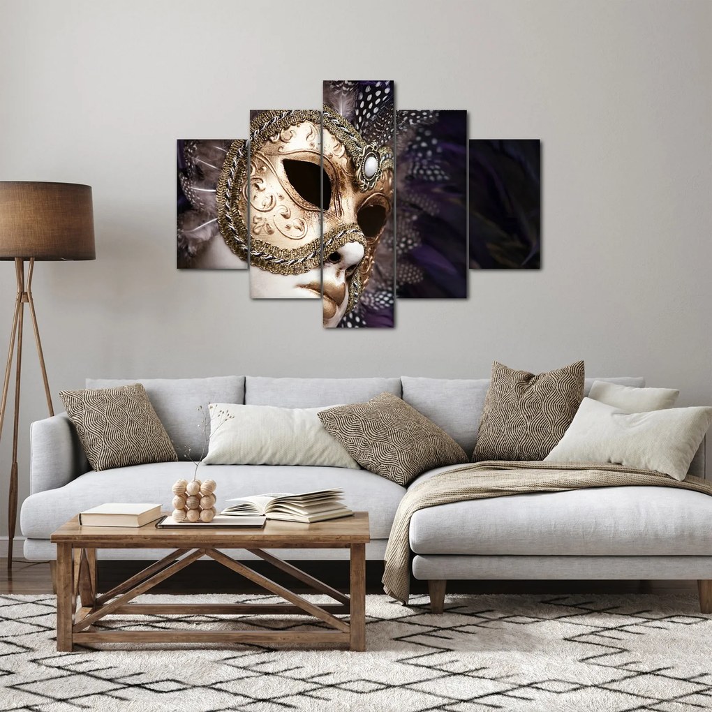 Obraz sochy so škraboškou (150x105 cm)