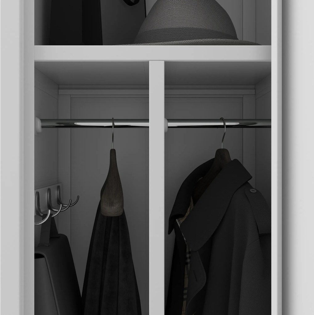 Šatníková skrinka s 2 priehradkami sivá, 400x1800x500 mm: KACPER 1 Plus