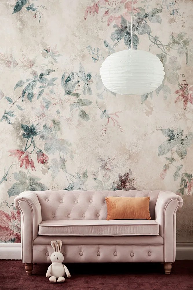 Bighome - Detská pohovka Chesterfield Velvet Light Pink - ružová