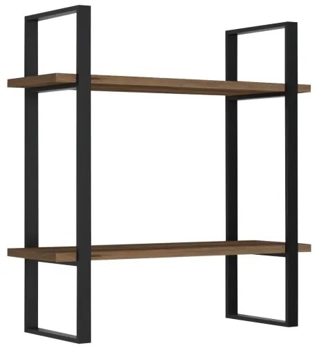 Nástenná polica BUBA 70x70 cm hnedá/antracit