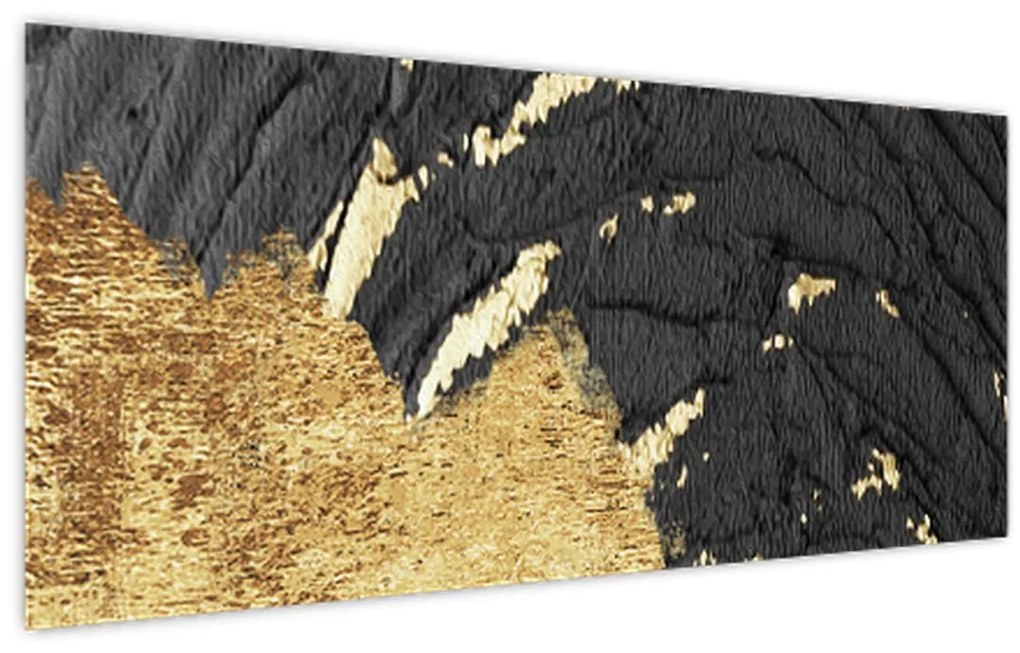 Obraz - Zlatá štruktúra N⁰1 (120x50 cm)