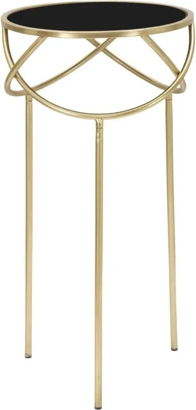 Príručný stolík Ring 40 cm čierno-zlatý