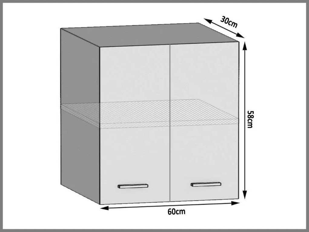 Kuchynská skrinka Belini horná 60 cm eben kráľovský  TOR SG2-60/2/WT/HK/0/B1