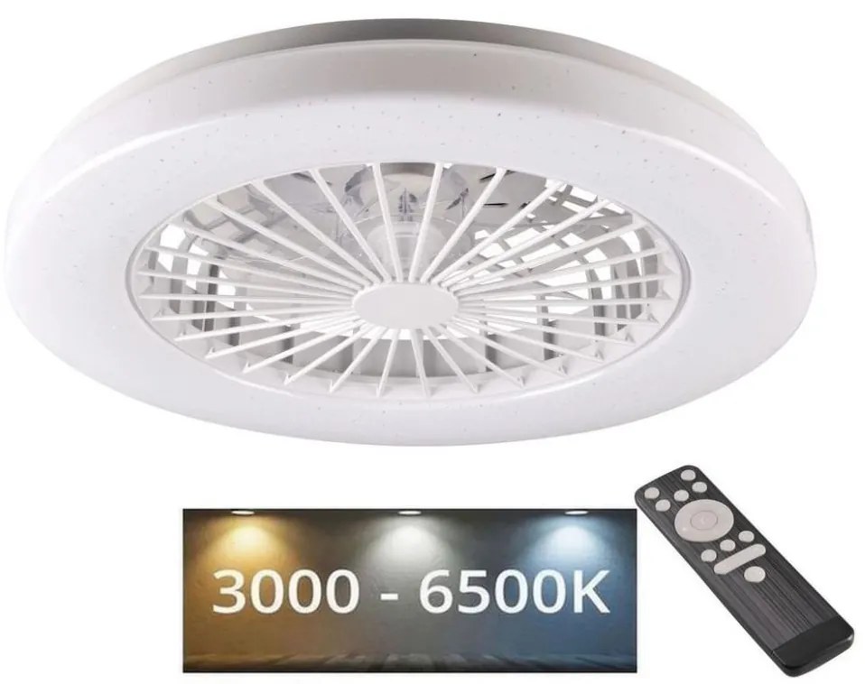 Polux LED Stmievateľné stropné svietidlo s ventilátorom LIBYA LED/48W/230V 3000-6500K+DO SA1962