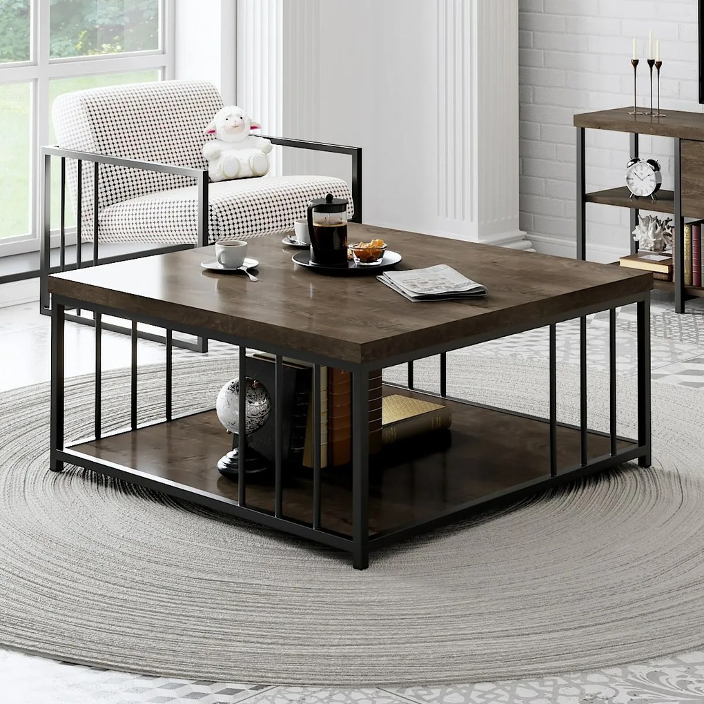 Konferenčný stolík Zenn Walnut and Black