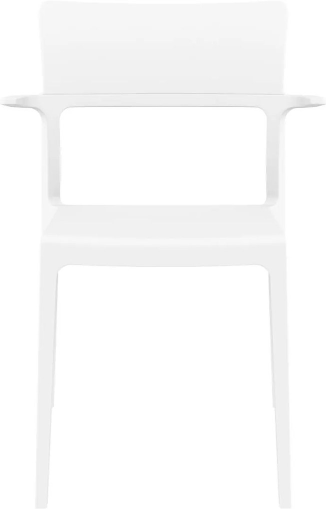 PLUS záhradná stolička s podrúčkami white