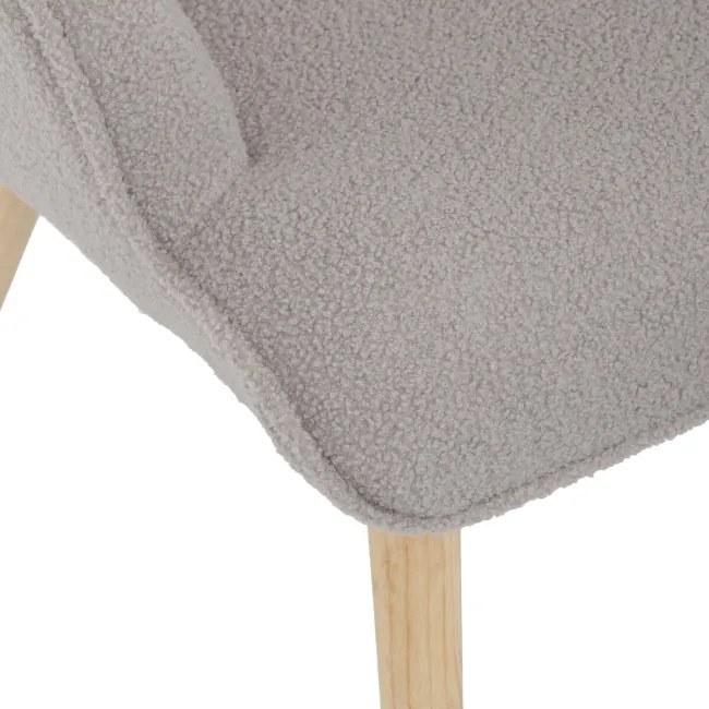 Kreslo sivé bouclé s podnožkou AK-319 GREY2